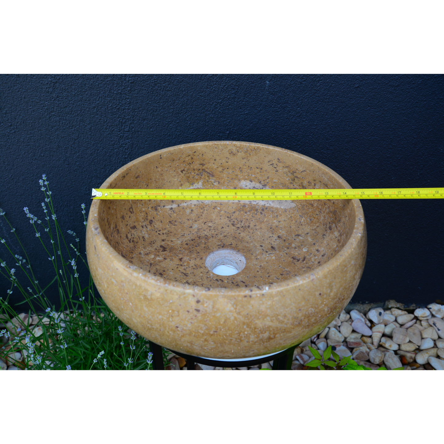 HANDCRAFTED NOCE BROWN TRAVERTINE SINK
