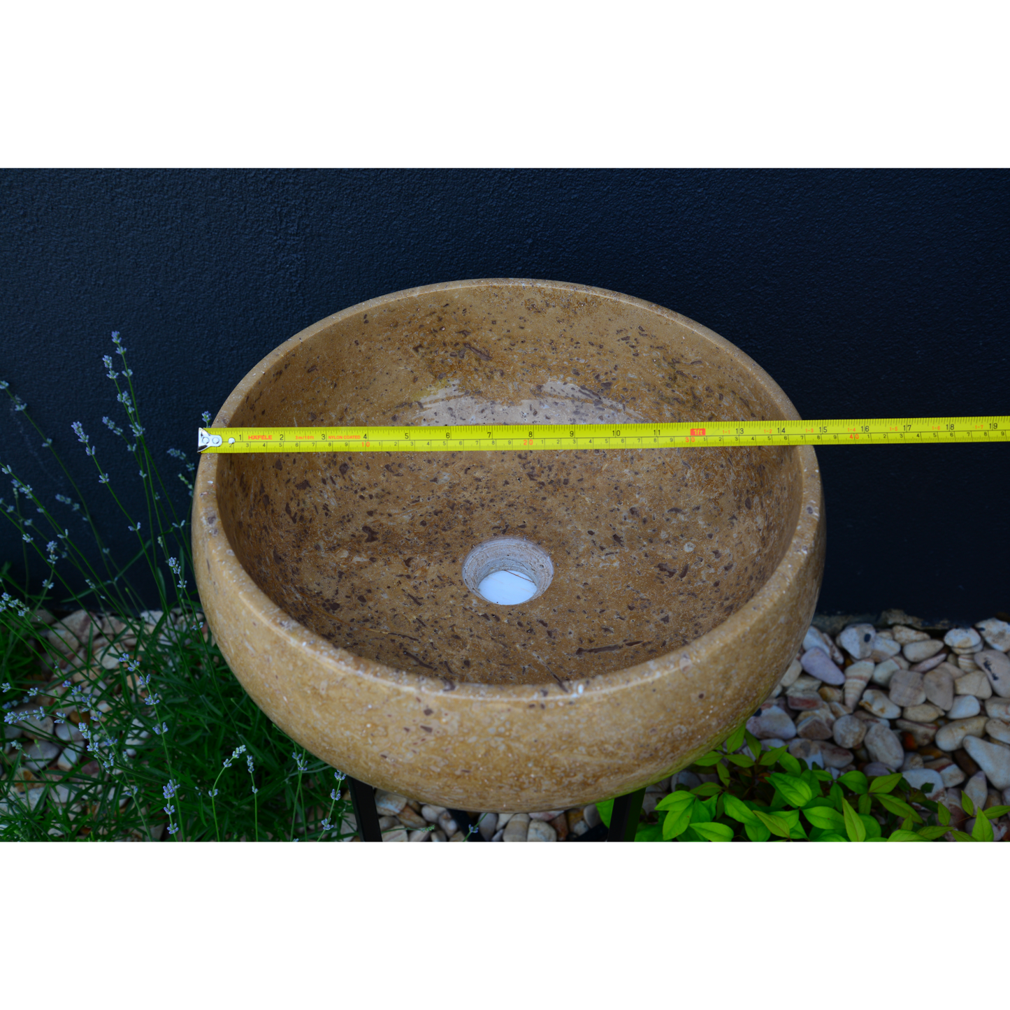 HANDCRAFTED NOCE BROWN TRAVERTINE SINK