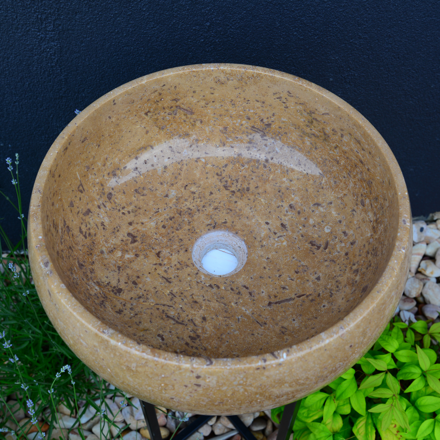 HANDCRAFTED NOCE BROWN TRAVERTINE SINK