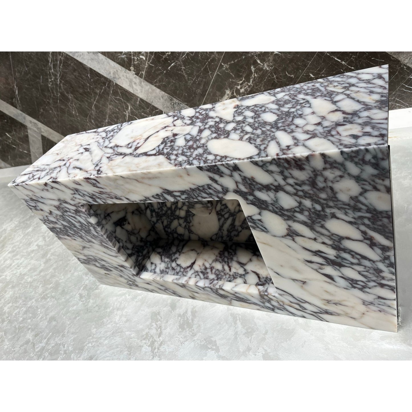 HANDCRAFTED CUSTOM CALACATTA VIOLA MARBLE SINK (NS-082)