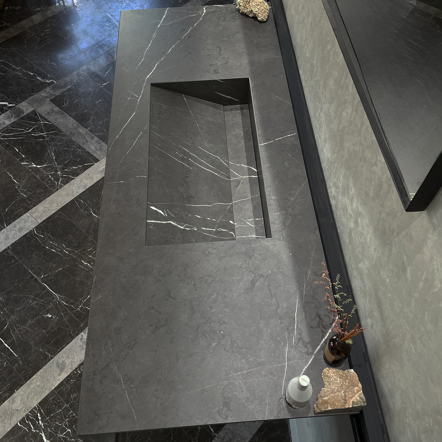 HANDCRAFTED INFINITY PIETRA GREY HIGH ENGINEERED STONE SINK (ES-100)