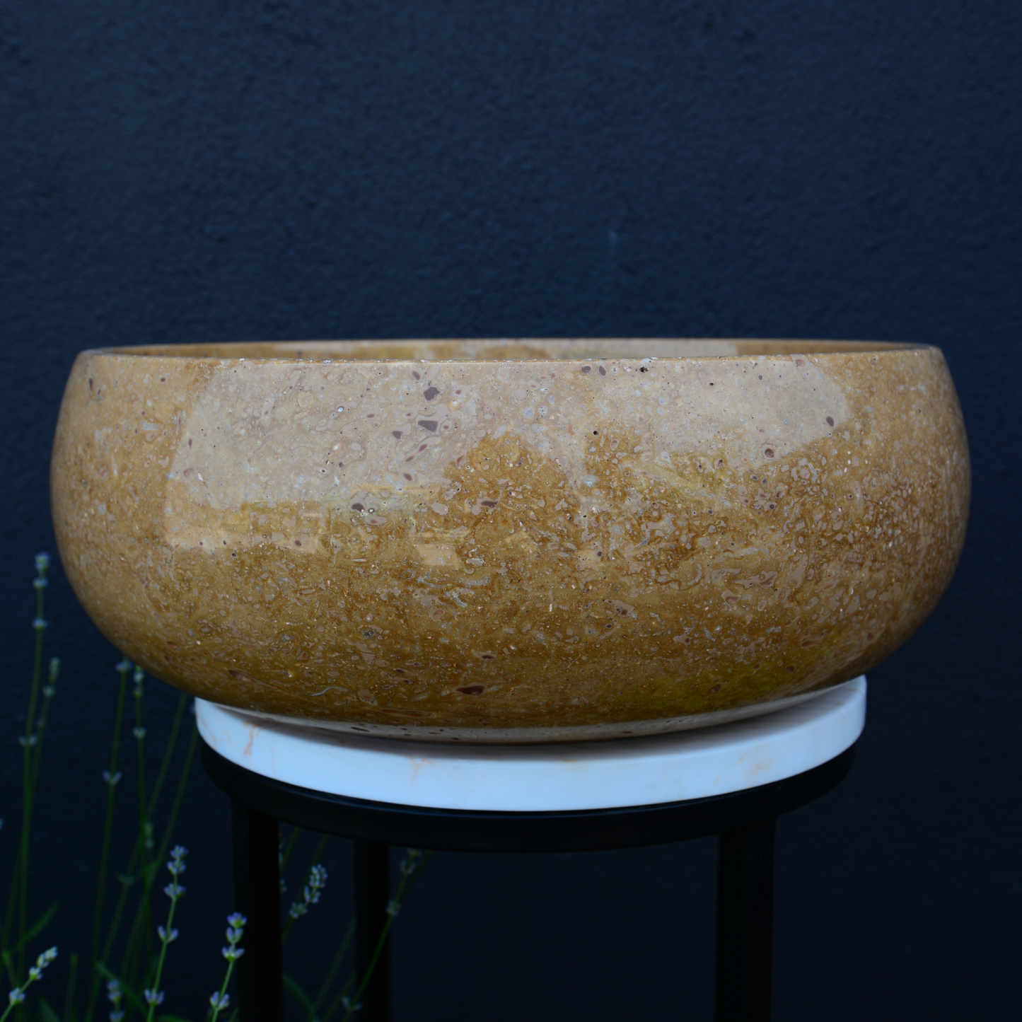 HANDCRAFTED NOCE BROWN TRAVERTINE SINK