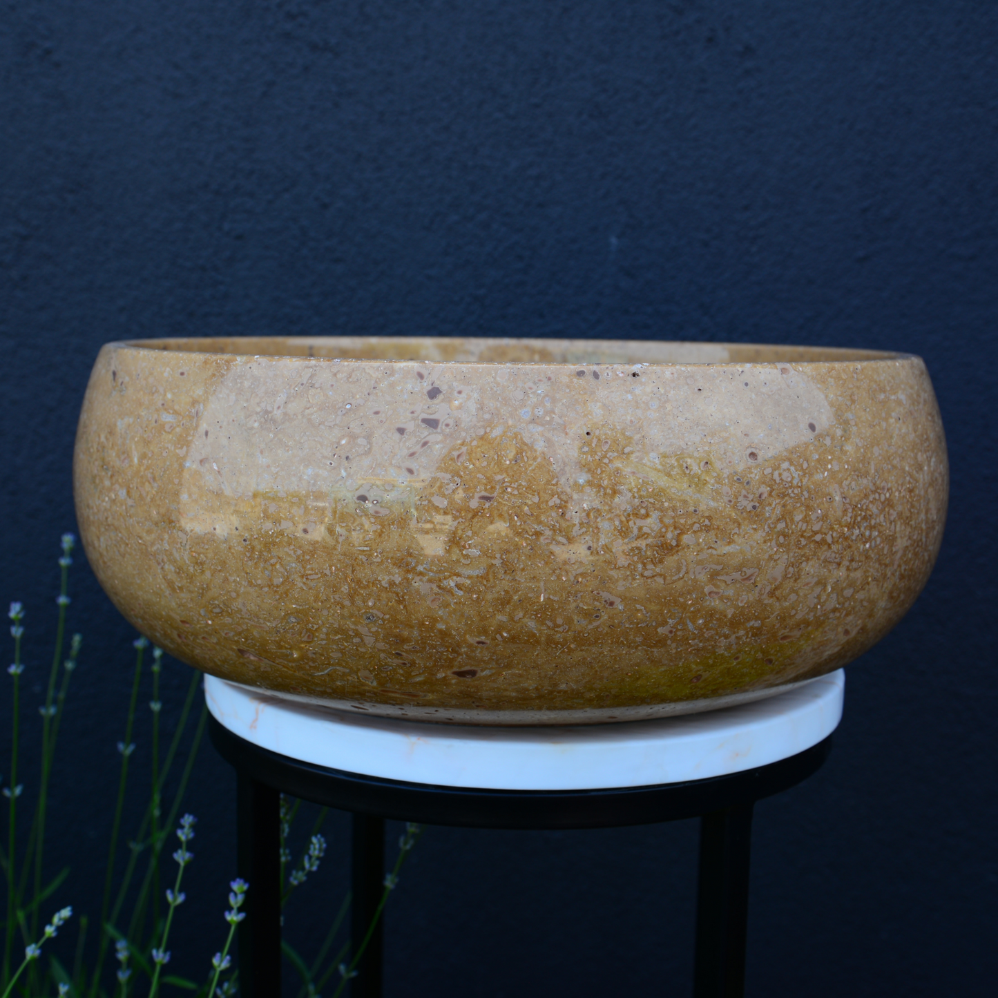 HANDCRAFTED NOCE BROWN TRAVERTINE SINK