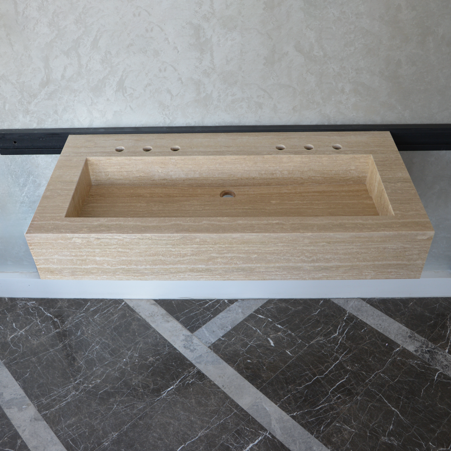 HANDCRAFTED CUSTOM TRAVERTINE SINK (TR-081)