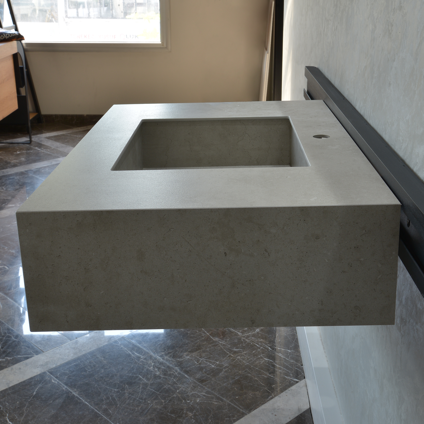 HANDCRAFTED INFINITY – CONCRETE GREY ENGINEERED PORCELAIN SINK (ES-054)