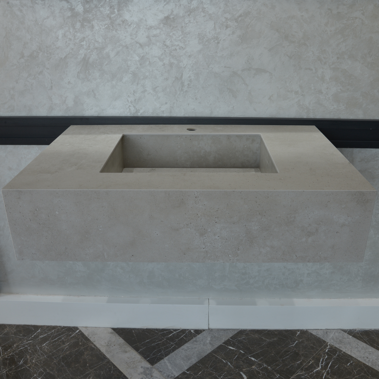 HANDCRAFTED INFINITY – CONCRETE GREY ENGINEERED PORCELAIN SINK (ES-054)