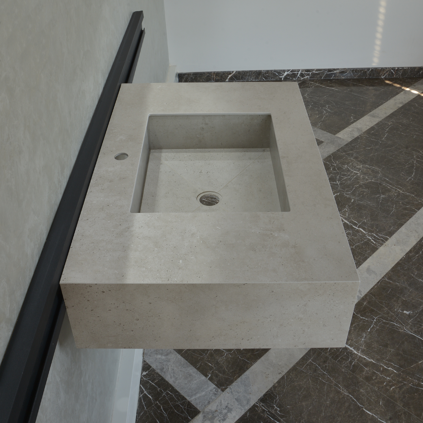 HANDCRAFTED INFINITY – CONCRETE GREY ENGINEERED PORCELAIN SINK (ES-054)