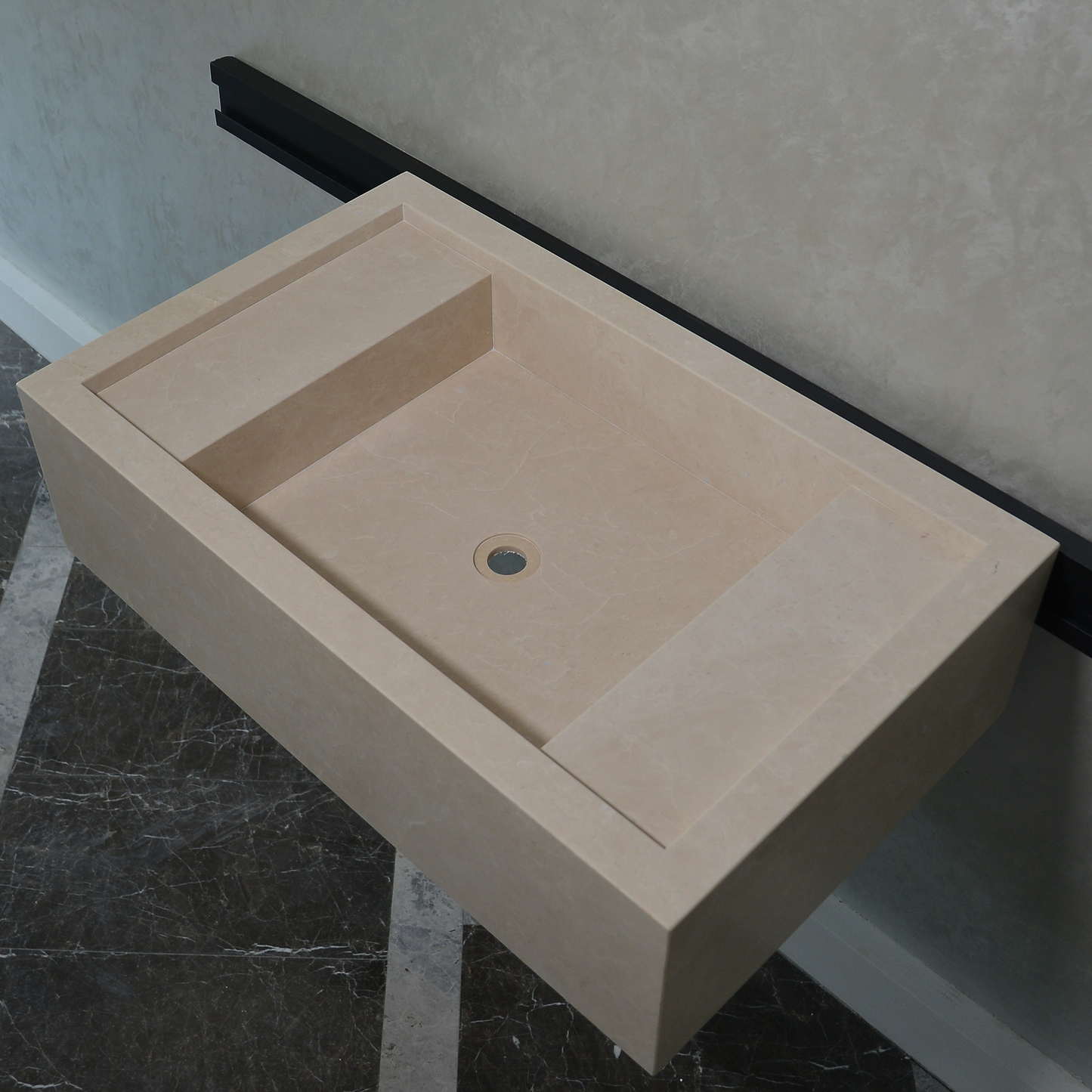 Custom Handmade Light Pearl Marble Sink (NS-079)