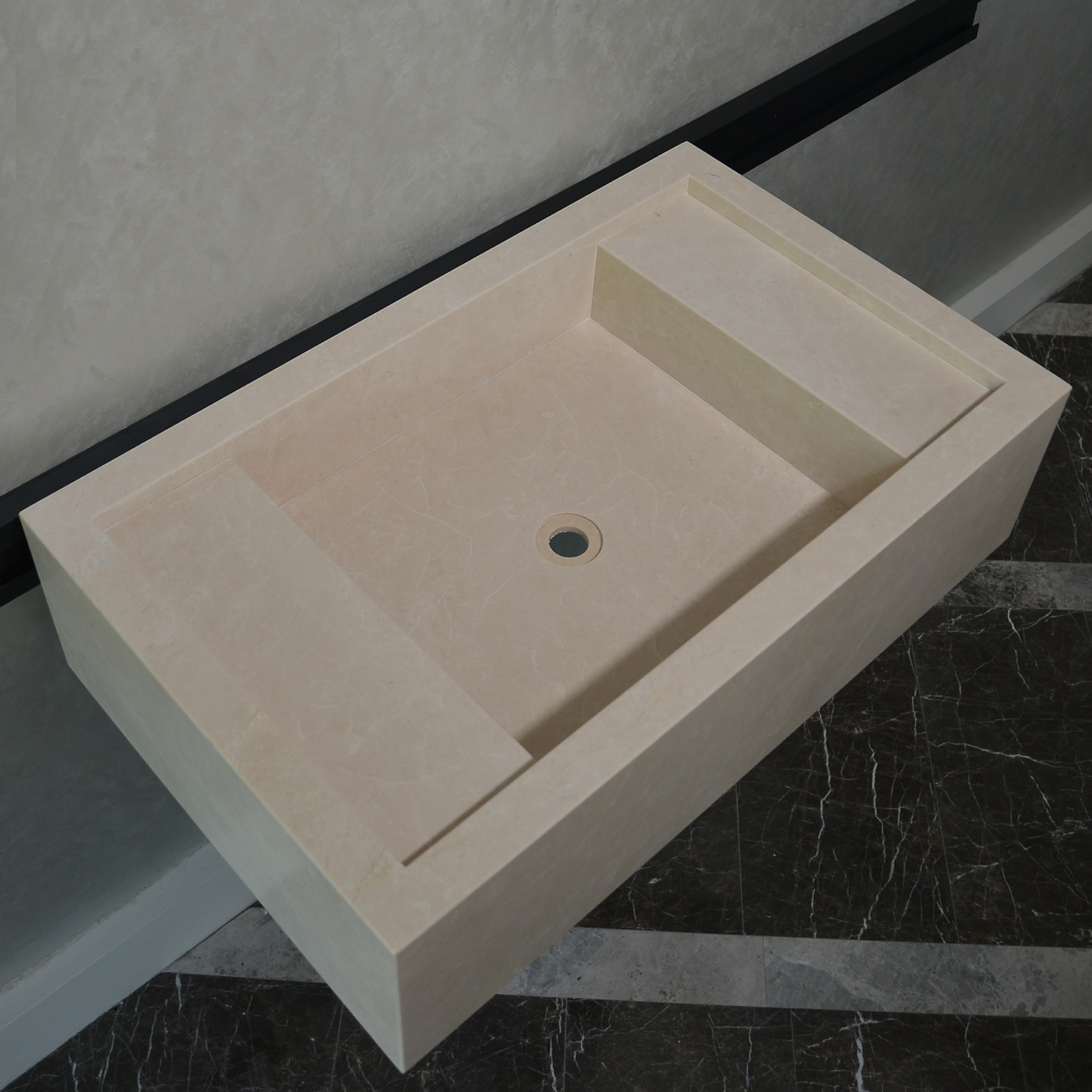 Custom Handmade Light Pearl Marble Sink (NS-079)