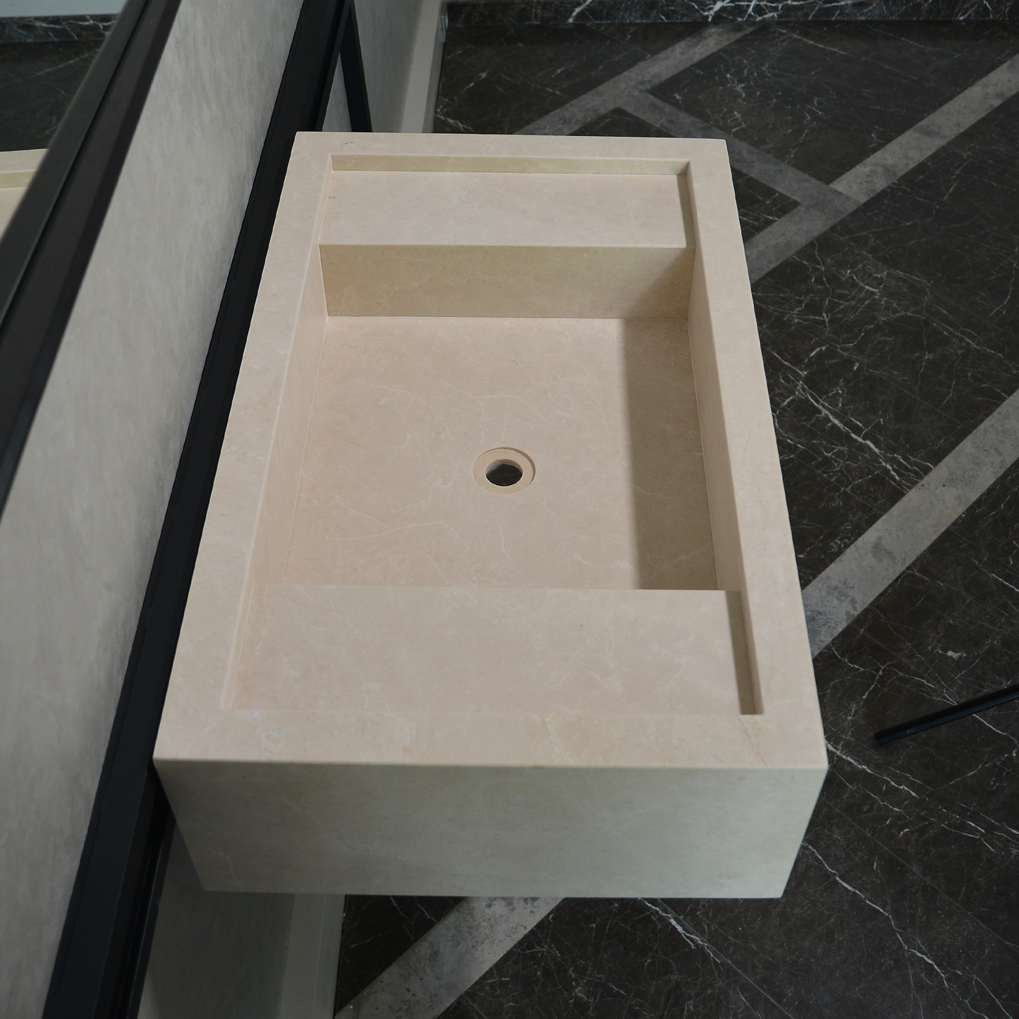 Custom Handmade Light Pearl Marble Sink (NS-079)