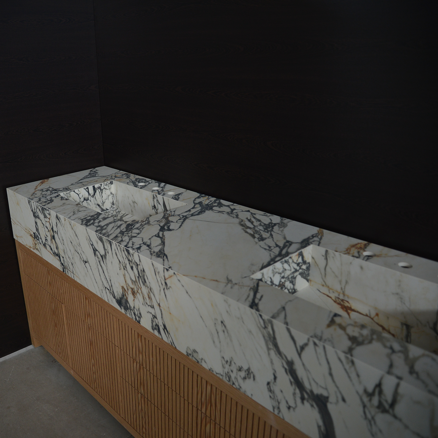 HANDCRAFTED MATERIA - CORCHIA GOLD PORCELAIN DOUBLE SINK (ES-133)