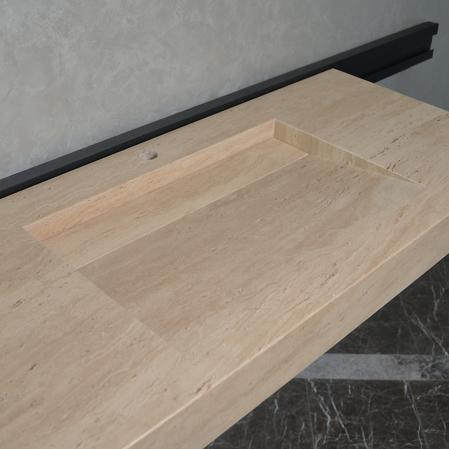 Handmade Custom Travertine Sink (TR-059)