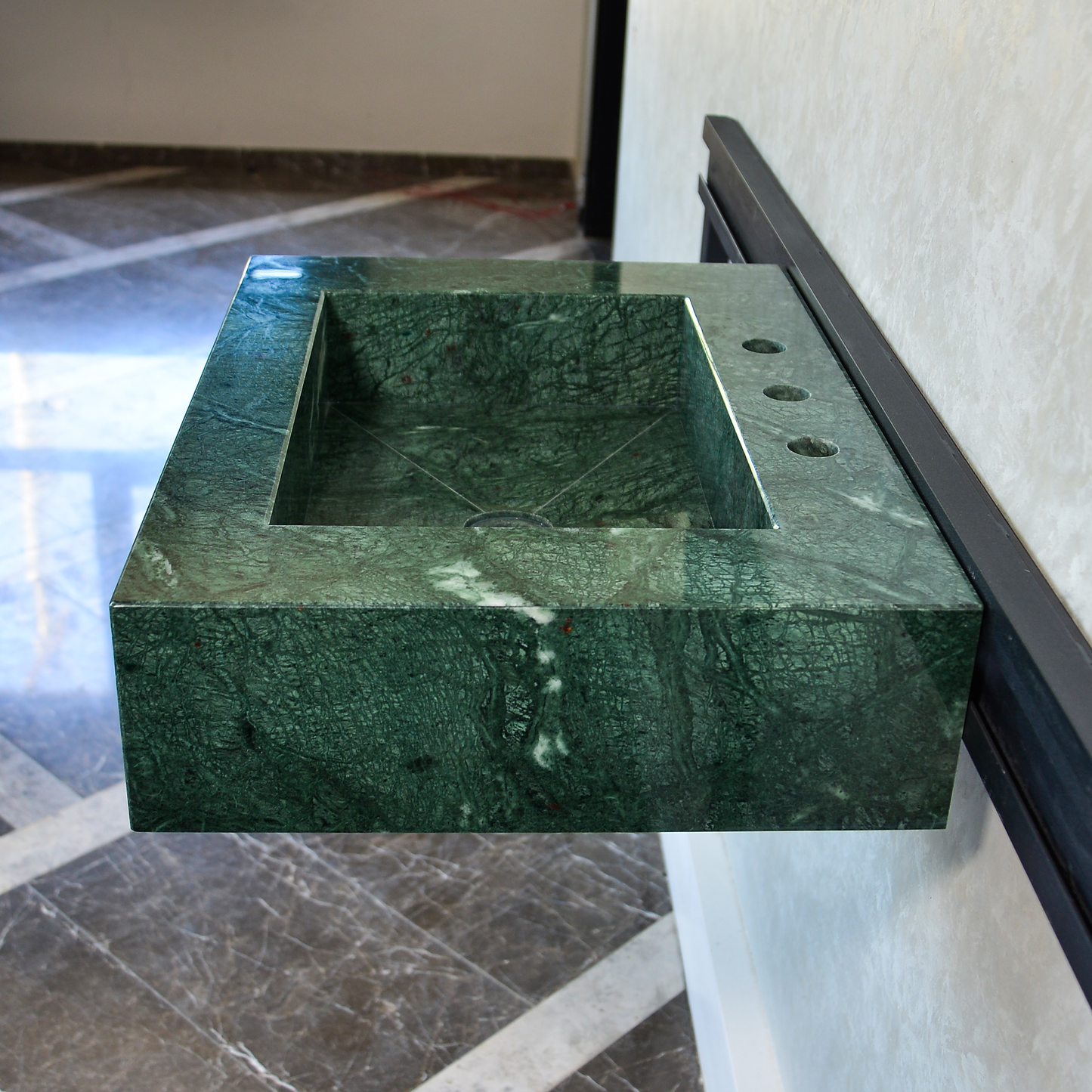 HANDCRAFTED VERDE GUATEMALA CUSTOM MARBLE SINK (NS-079)