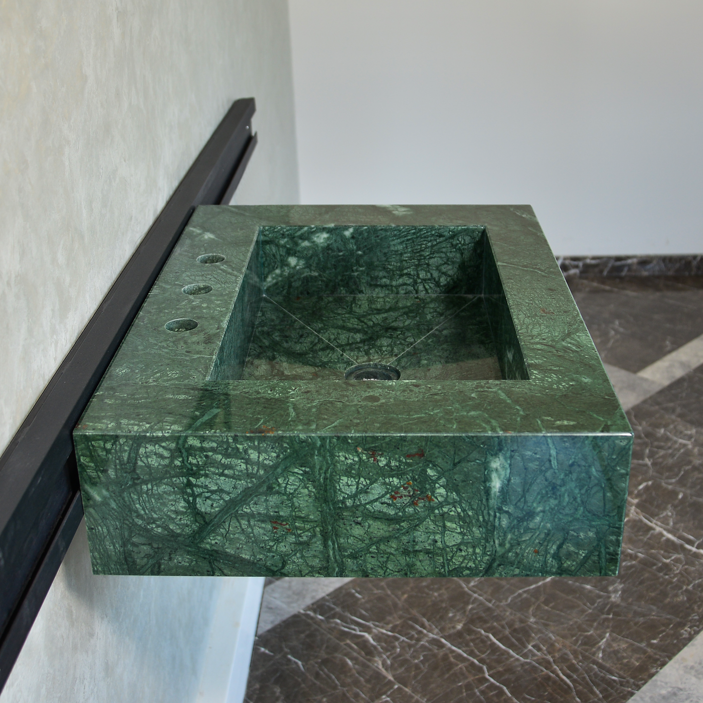 HANDCRAFTED VERDE GUATEMALA CUSTOM MARBLE SINK (NS-079)