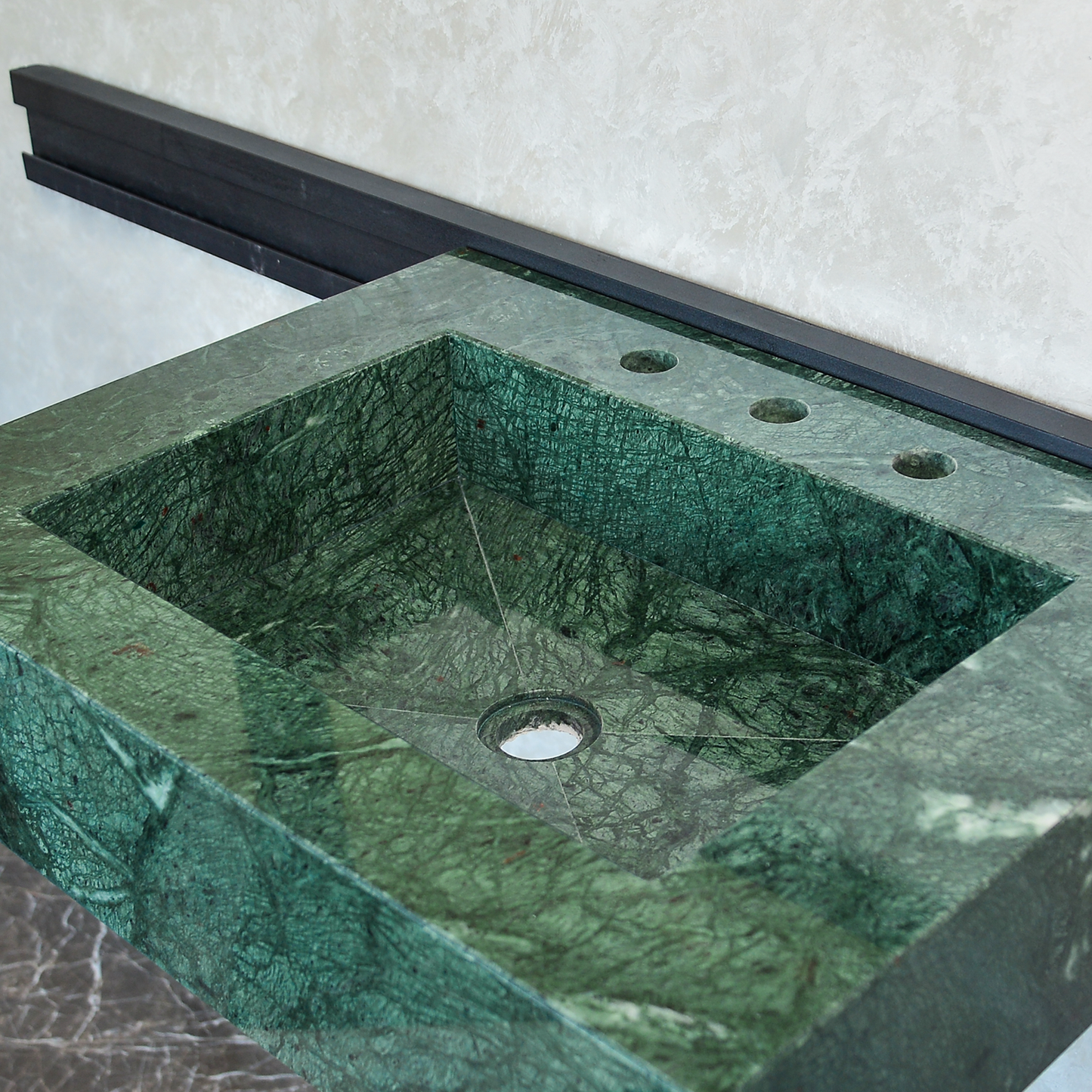 HANDCRAFTED VERDE GUATEMALA CUSTOM MARBLE SINK (NS-079)