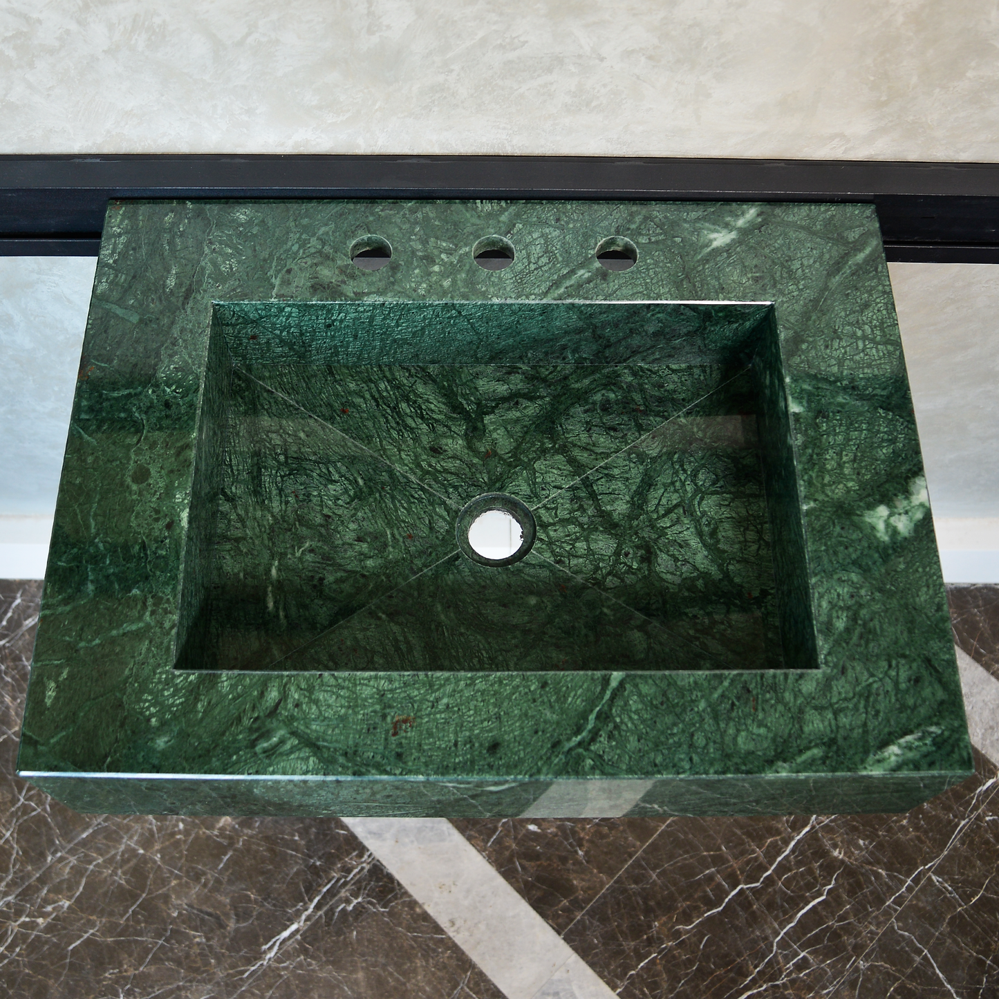 HANDCRAFTED VERDE GUATEMALA CUSTOM MARBLE SINK (NS-079)