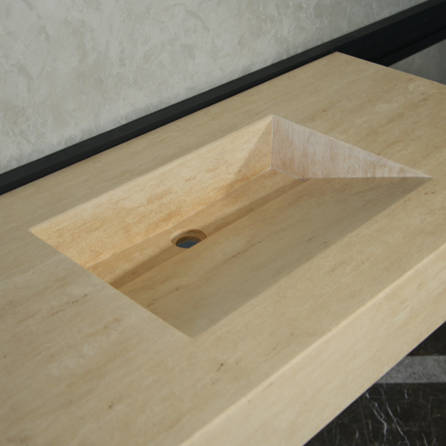 CUSTOM HANDCRAFTED TRAVERTINE SINK (TR-065)