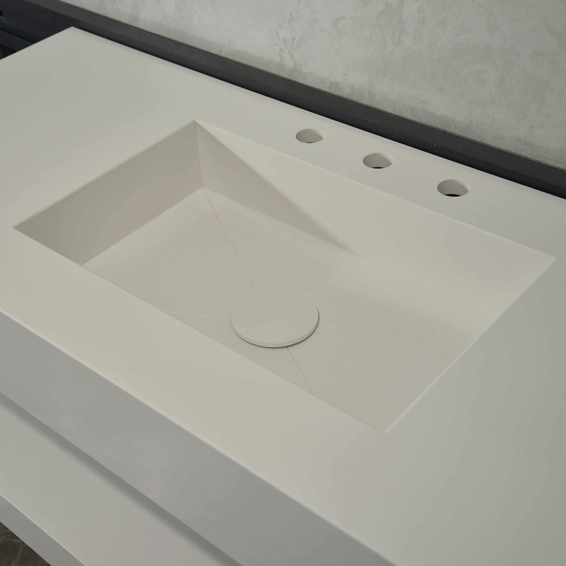 Custom Quartz Sink With Shelf, Bathroom Sink With Matching Shelf, Bathroom Vanity With Shelf, Bathroom Vanity With Single Sink, Vessel