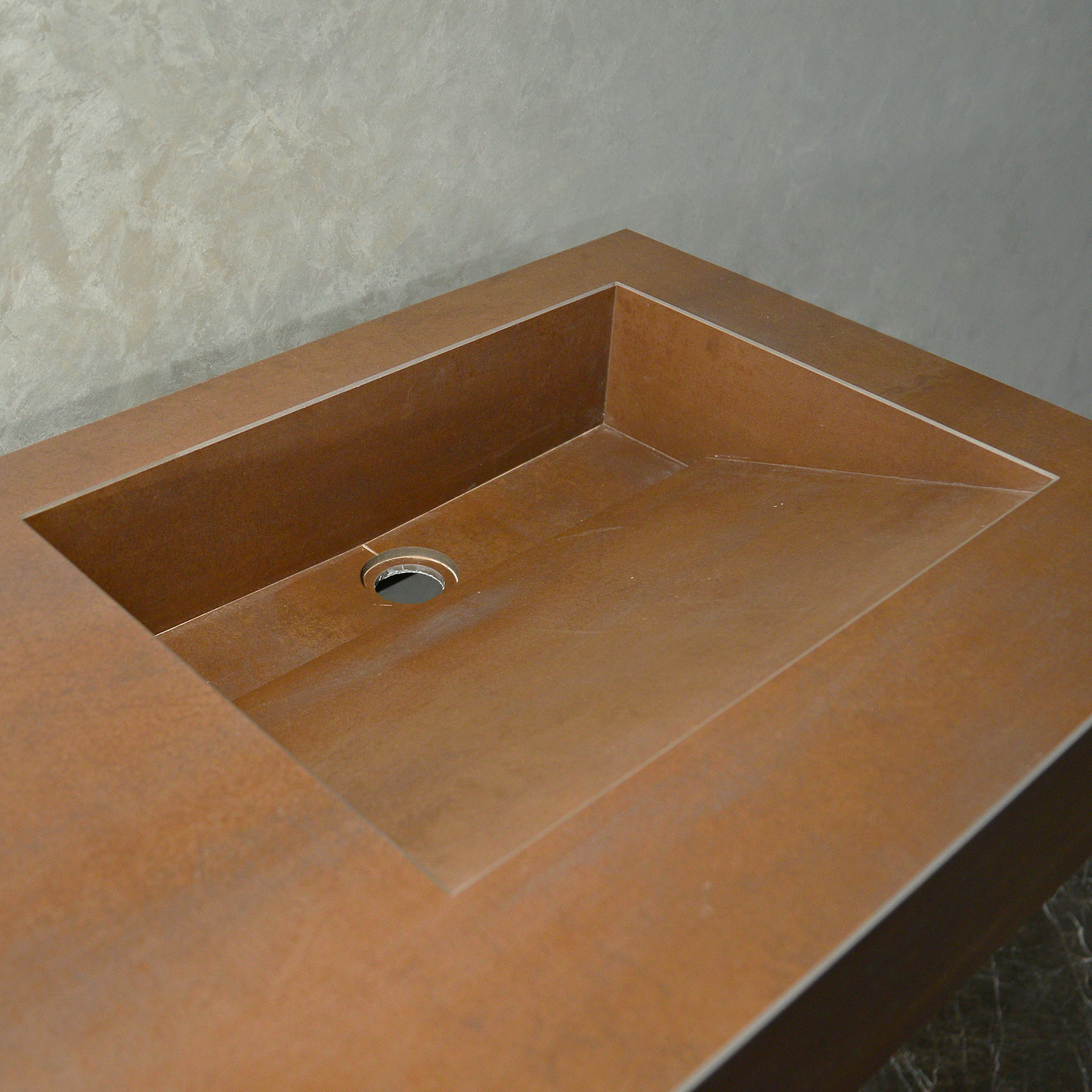 CUSTOM INFINITY – METAL CORTEN ENGINEERED PORCELAIN DOUBLE SINK (ES-083)