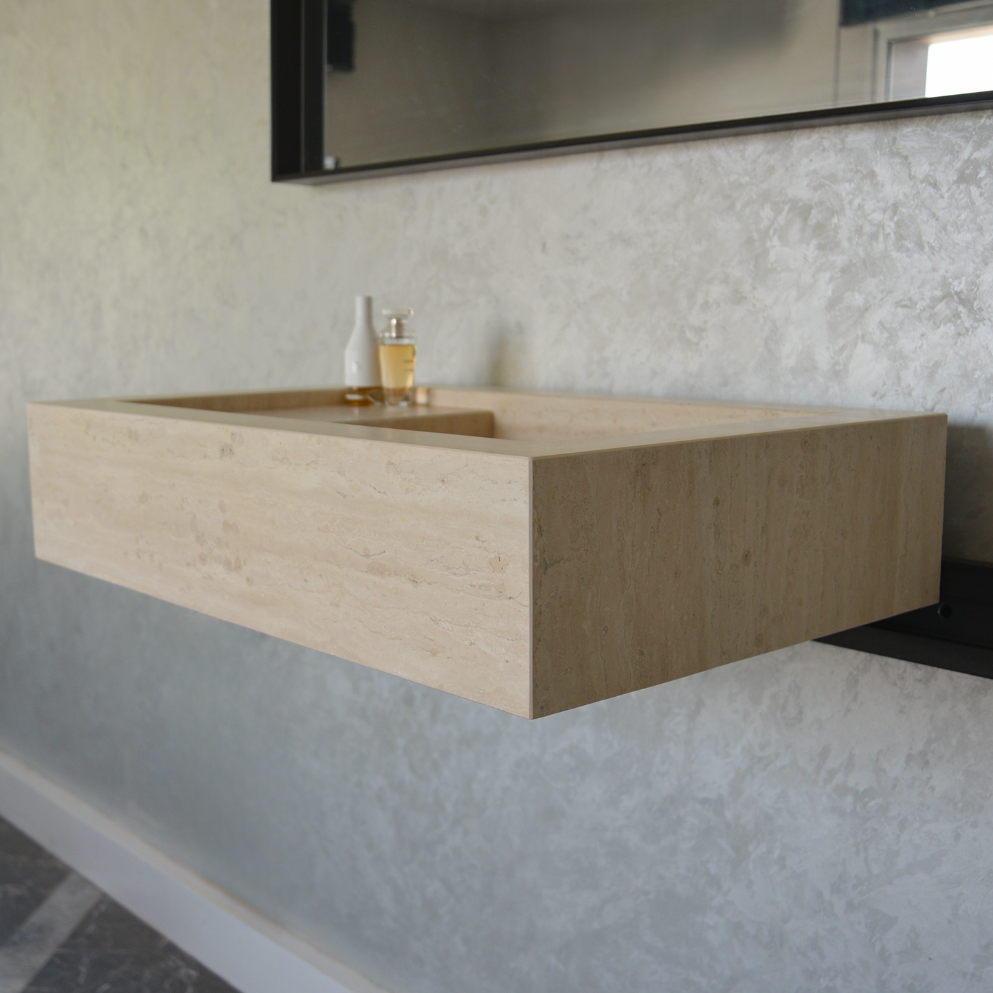 HANDCRAFTED CUSTOM TRAVERTINE SINK (TR-056)