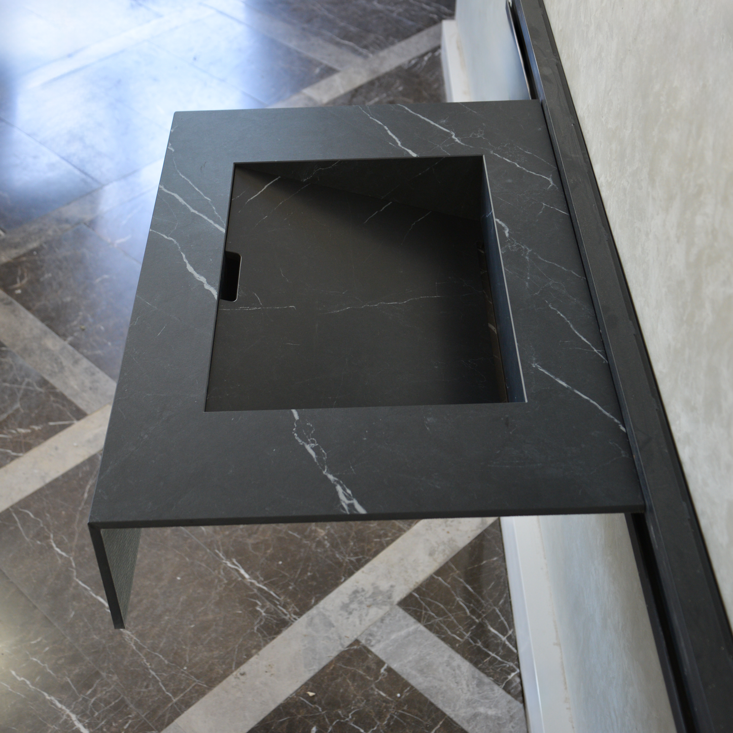 HANDCRAFTED NERO MARQUINIA HIGH ENGINEERED STONE SINK (ES-046)