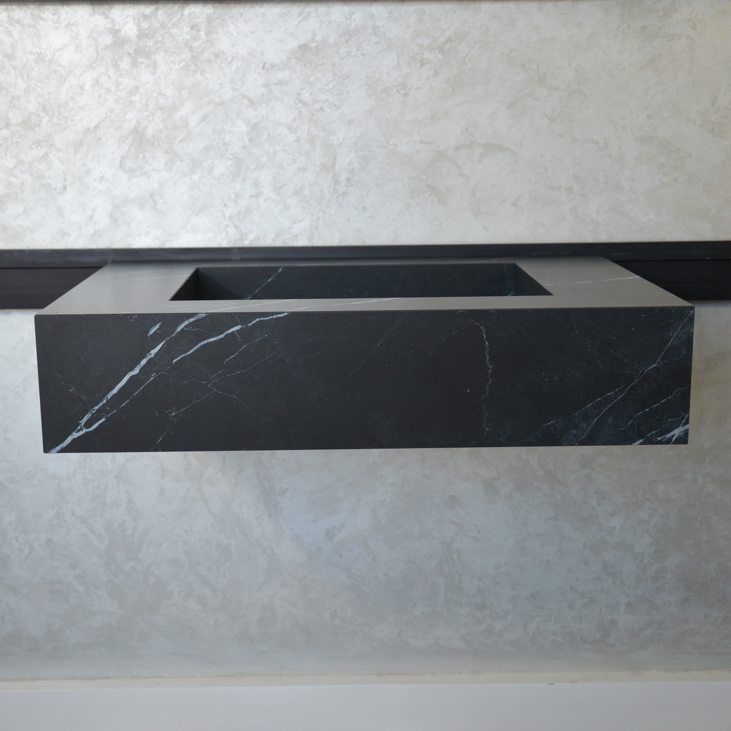 HANDCRAFTED NERO MARQUINIA HIGH ENGINEERED STONE SINK (ES-046)