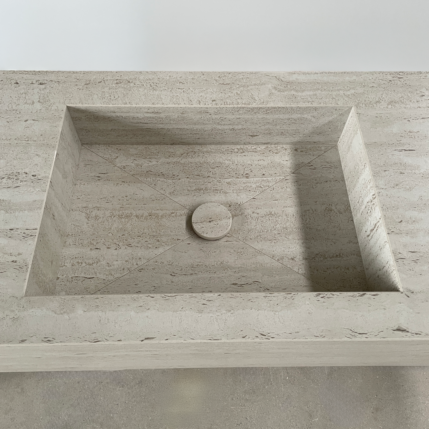 Handmade Dekton Marmorio Porcelain Sink: Travertine Look Porcelain, Custom Bathroom Vanity (ES-100)
