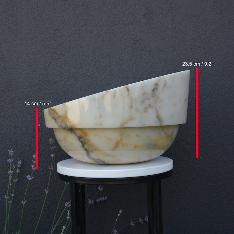 Handcrafted Veined Marble Sink