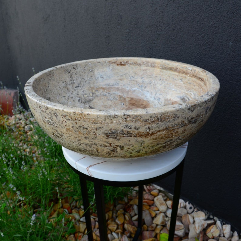 HANDCRAFTED VALENCIA TRAVERTINE SINK