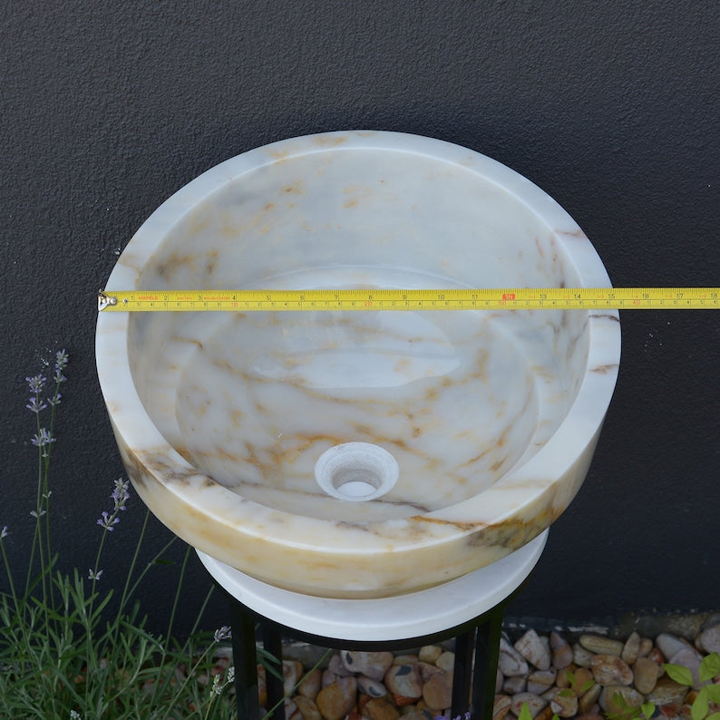 Handcrafted Veined Marble Sink