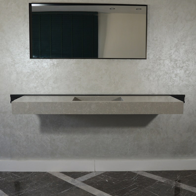 HANDCRAFTED CUSTOM GRAY QUARTZ SINK (QU-099)