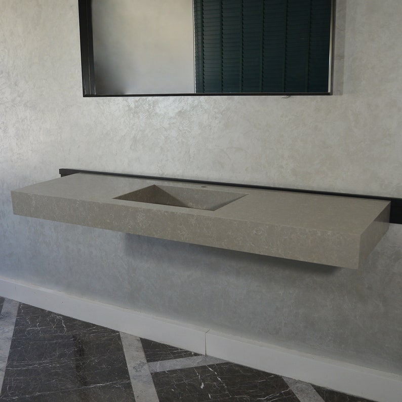 HANDCRAFTED CUSTOM GRAY QUARTZ SINK (QU-099)