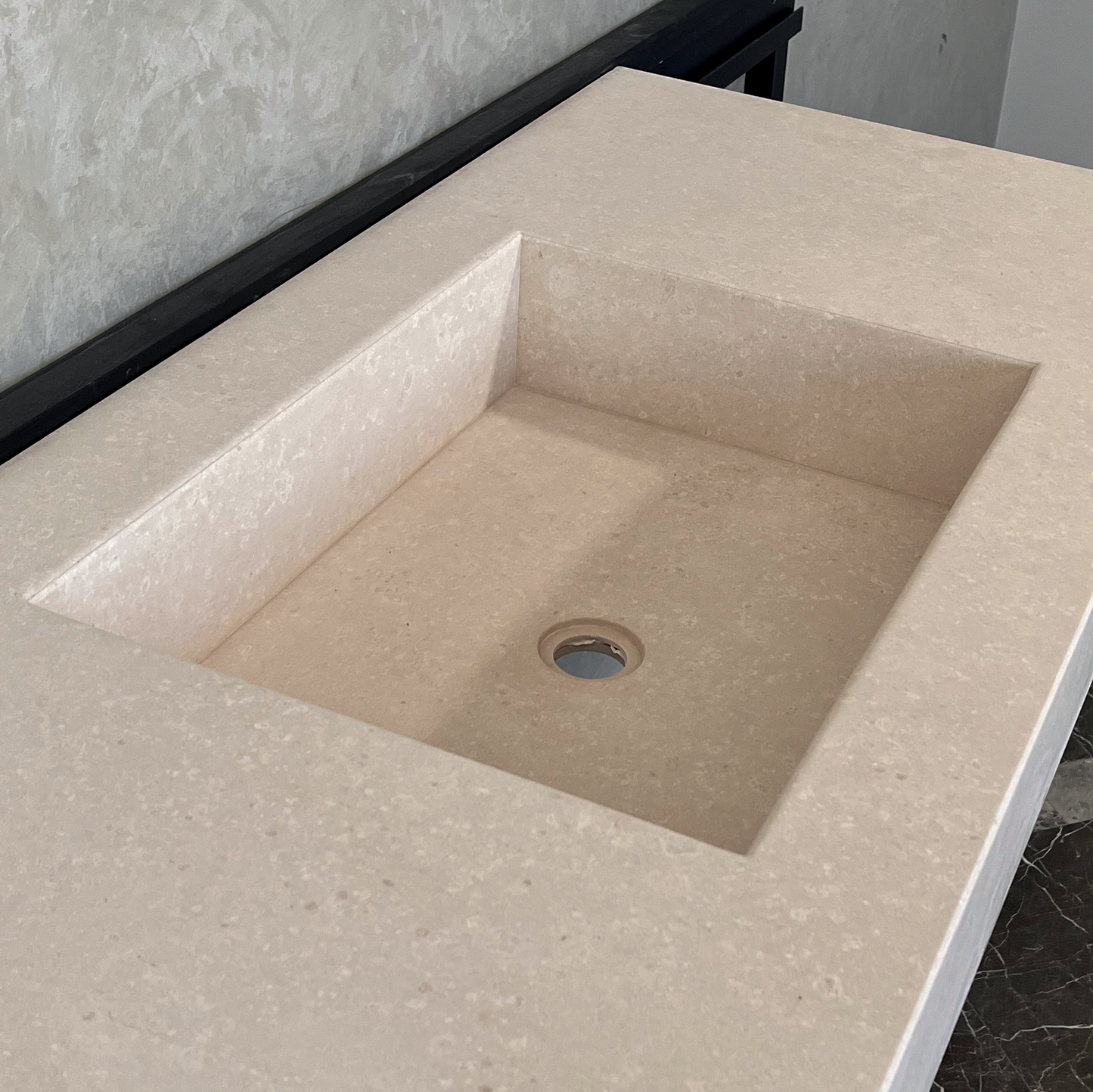 HANDCRAFTED CUSTOM LIMESTONE SINK (NS-062)