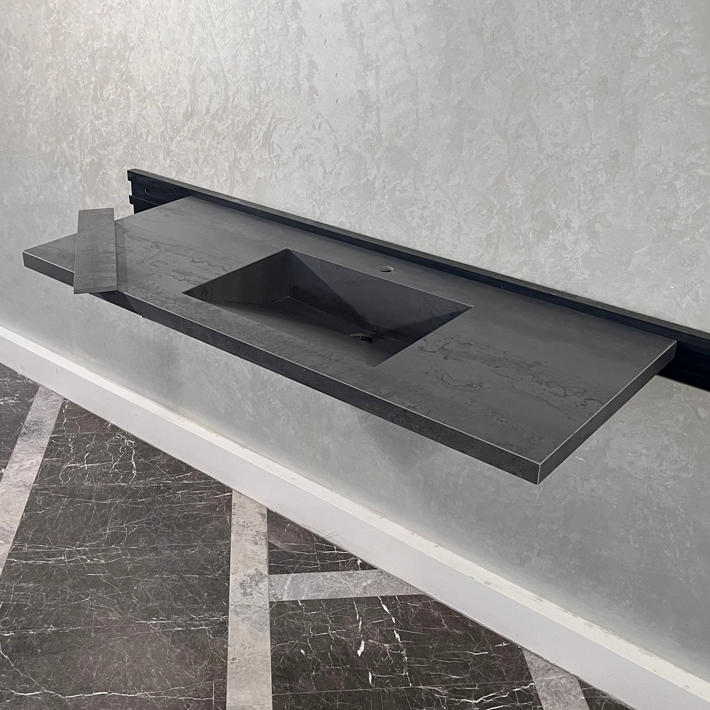 HANDCRAFTED METAL DARK ENGINEERED PORCELAIN SINK (ES-047)