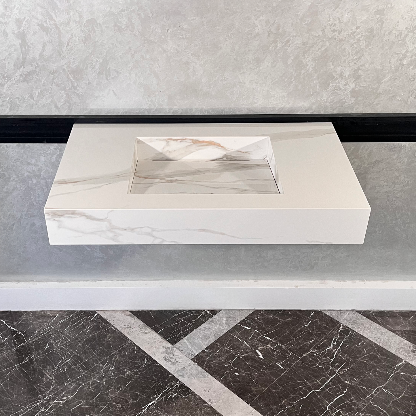 HANDCRAFTED CALACATTA ORO HIGH ENGINEERED PORCELAIN SINK (ES-046)