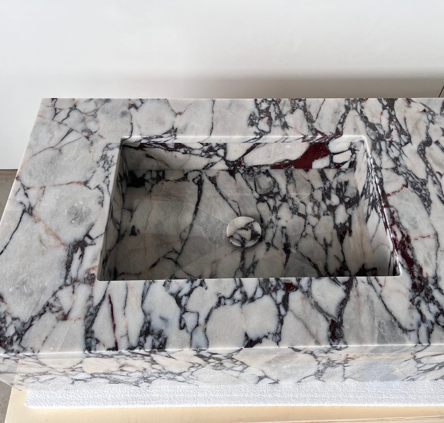HANDCRAFTED CUSTOM CALACATTA VIOLA MARBLE SINK (NS-200)