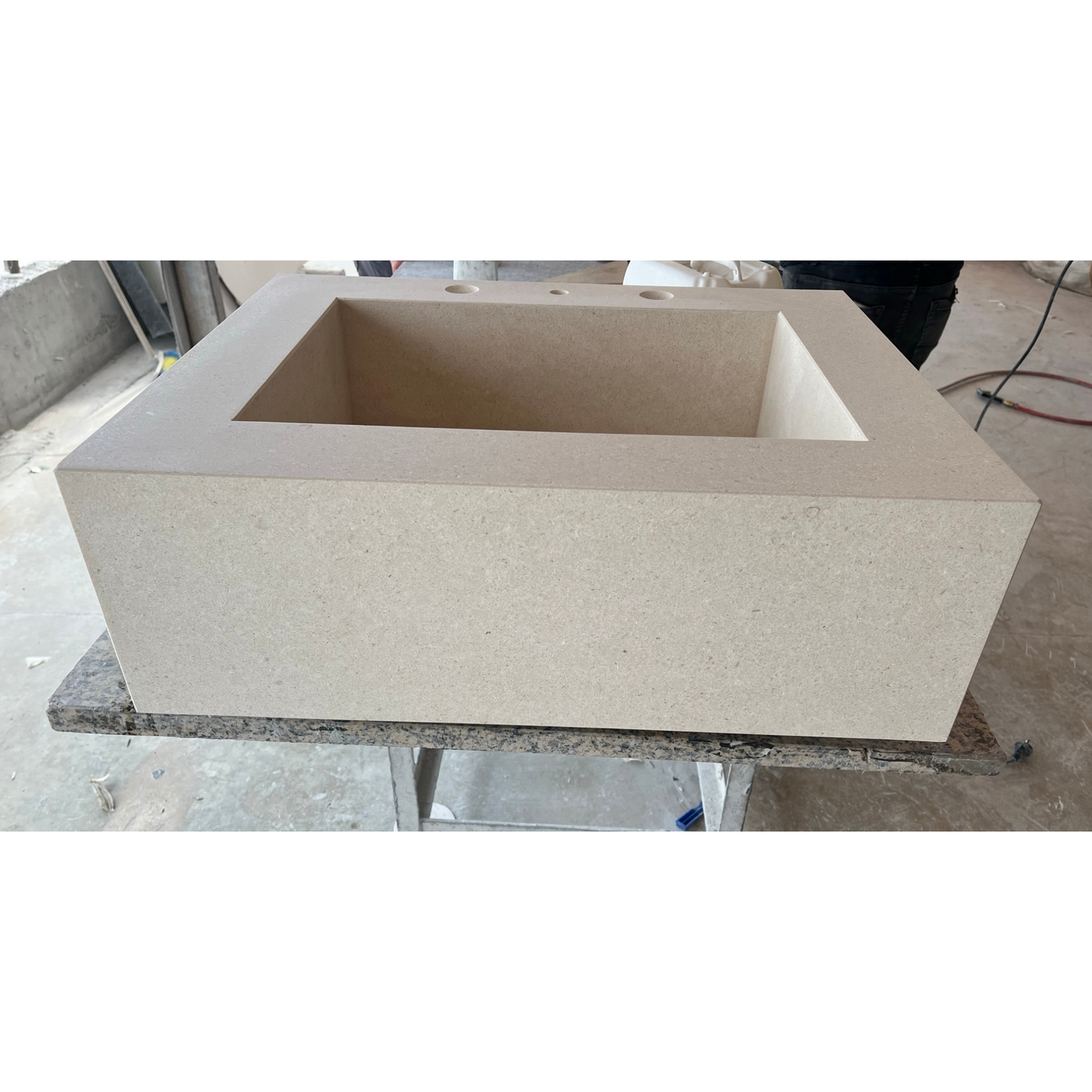 HANDCRAFTED CUSTOM LIMESTONE SINK (NS-051)