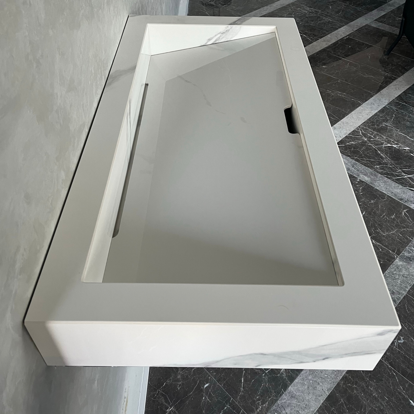 Custom Extra Statuario Polished Porcelain Sink (ES-051)