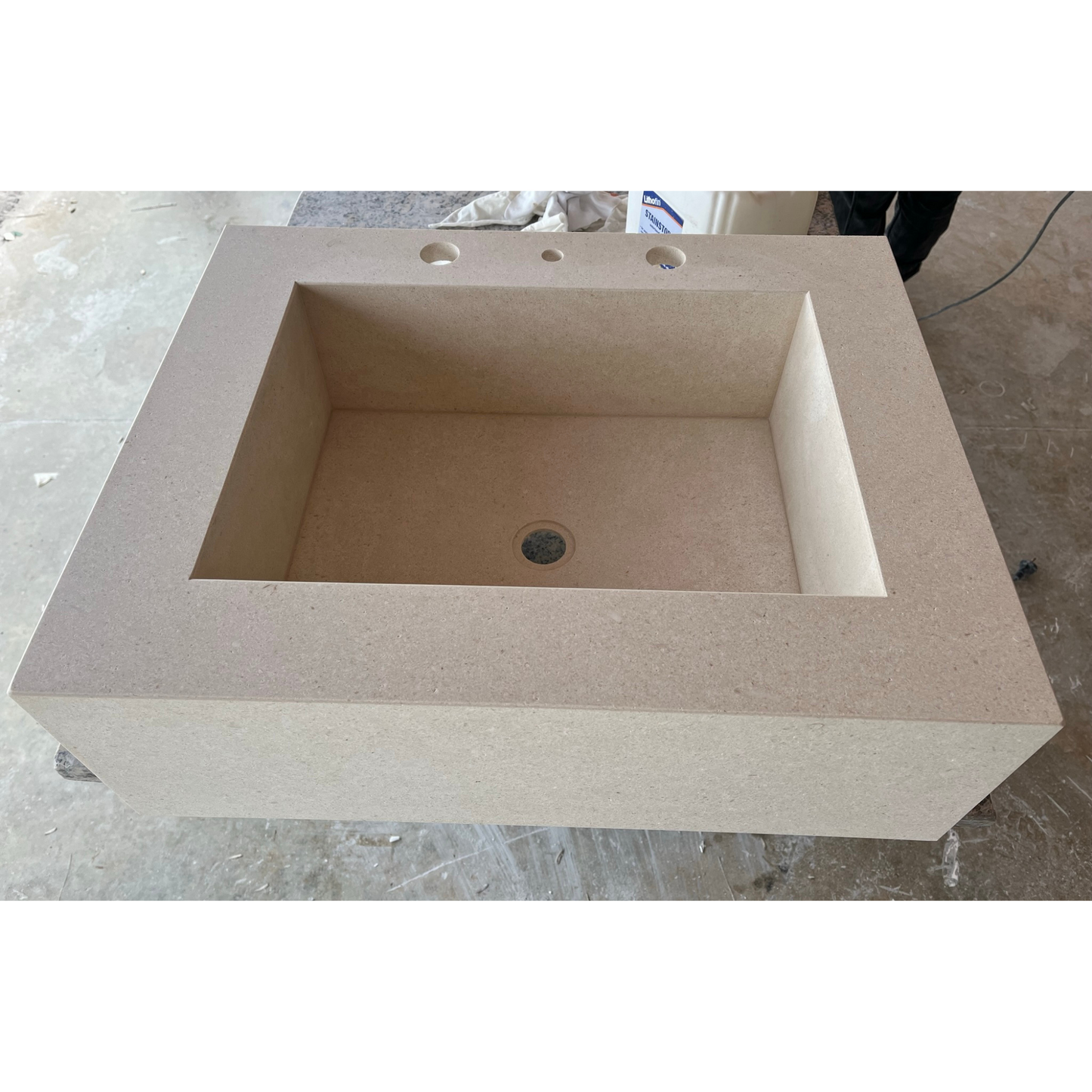 HANDCRAFTED CUSTOM LIMESTONE SINK (NS-051)