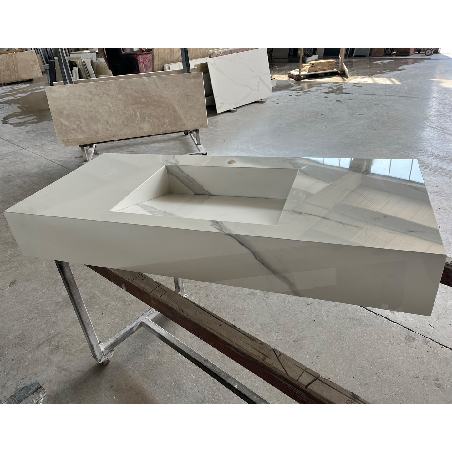 HANDCRAFTED EXTRA STATUARIO HIGH ENGINEERED PORCELAIN SINK (ES-059)