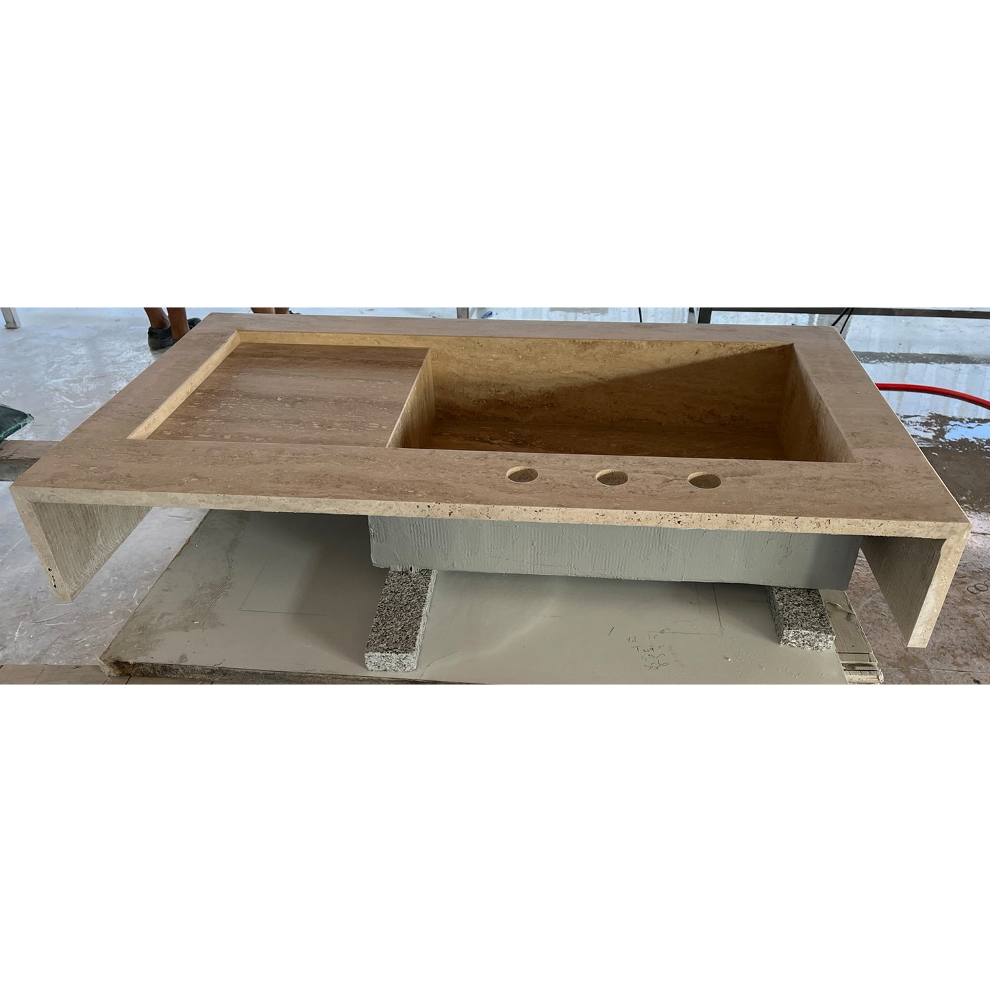 HANDCRAFTED CUSTOM TRAVERTINE SINK - 4 (TR-078)