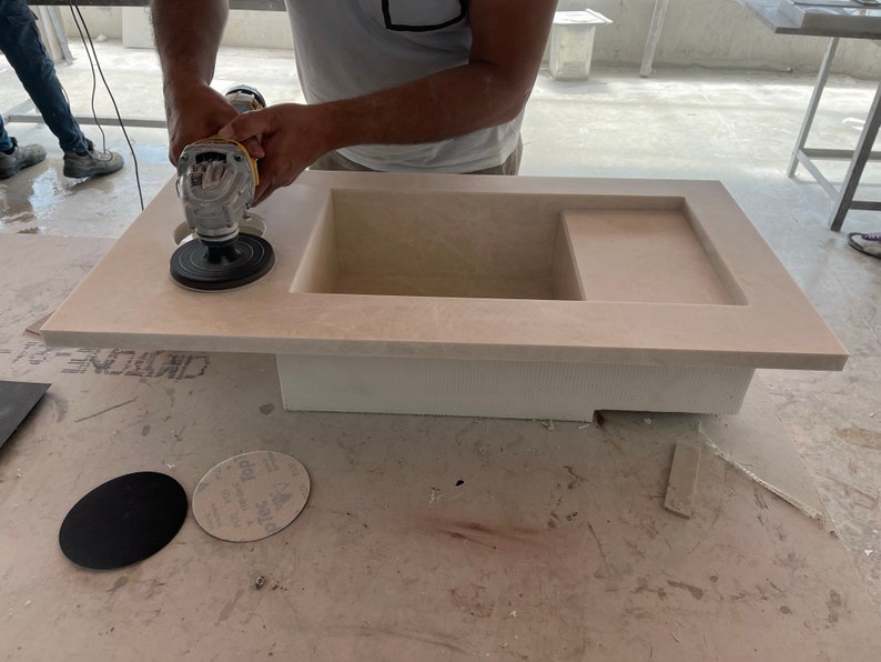 Custom Marble Sink Light Pearl (NS-049)