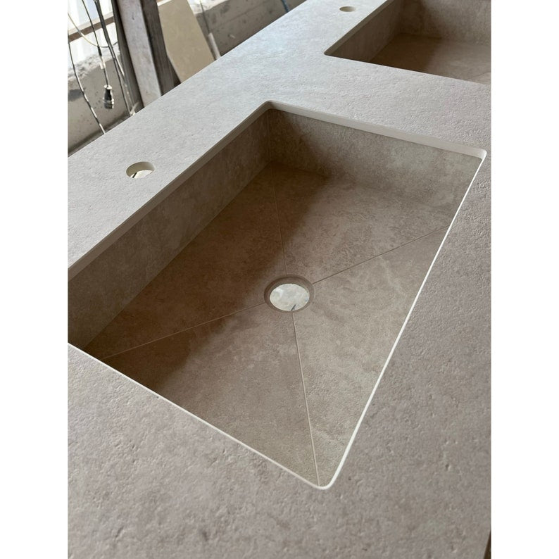HANDCRAFTED CHIANCA DI OSTUNI ENGINEERED PORCELAIN SINK (ES-066)