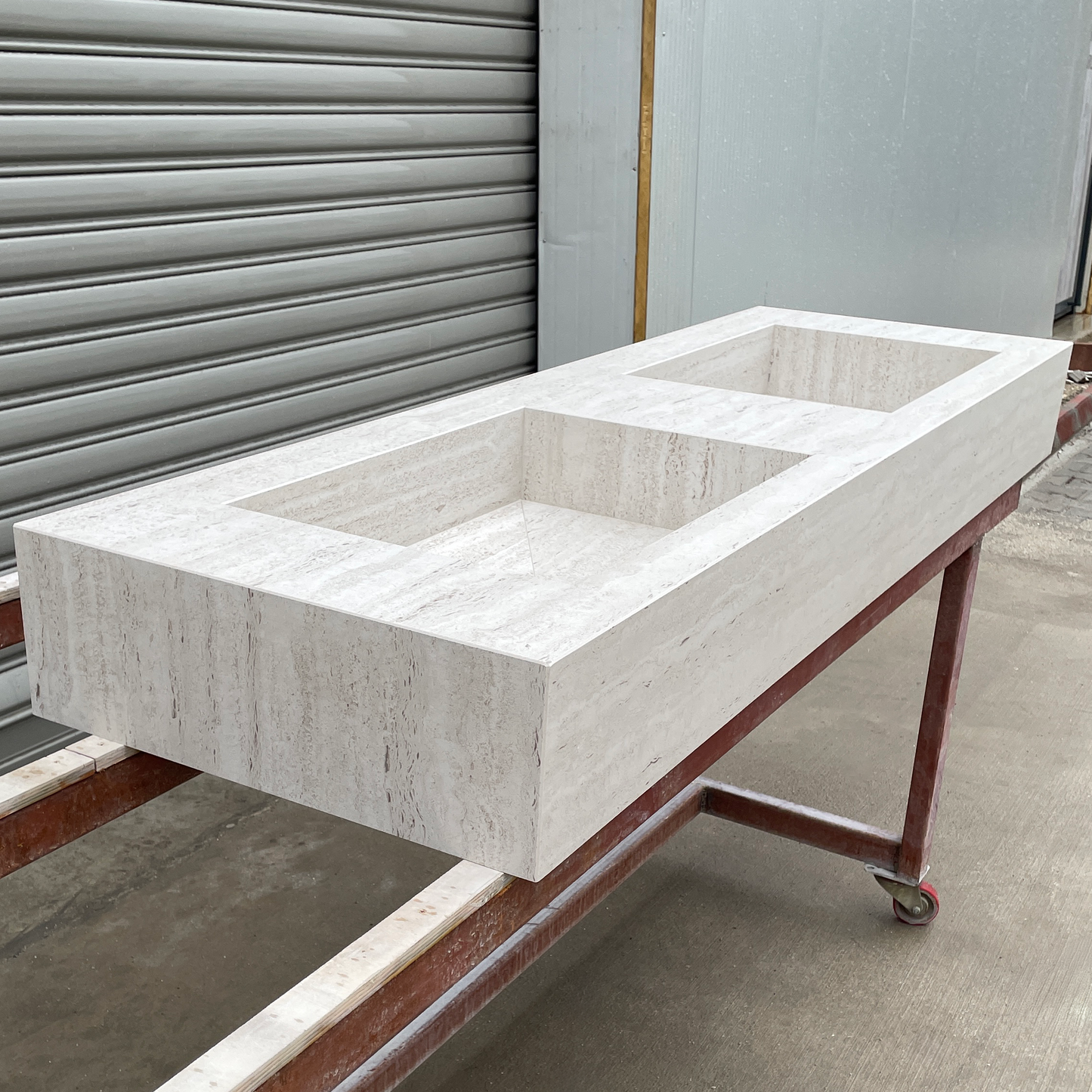Handmade Dekton Marmorio Porcelain Sink: Travertine Look Porcelain, Custom Bathroom Vanity (ES-100)