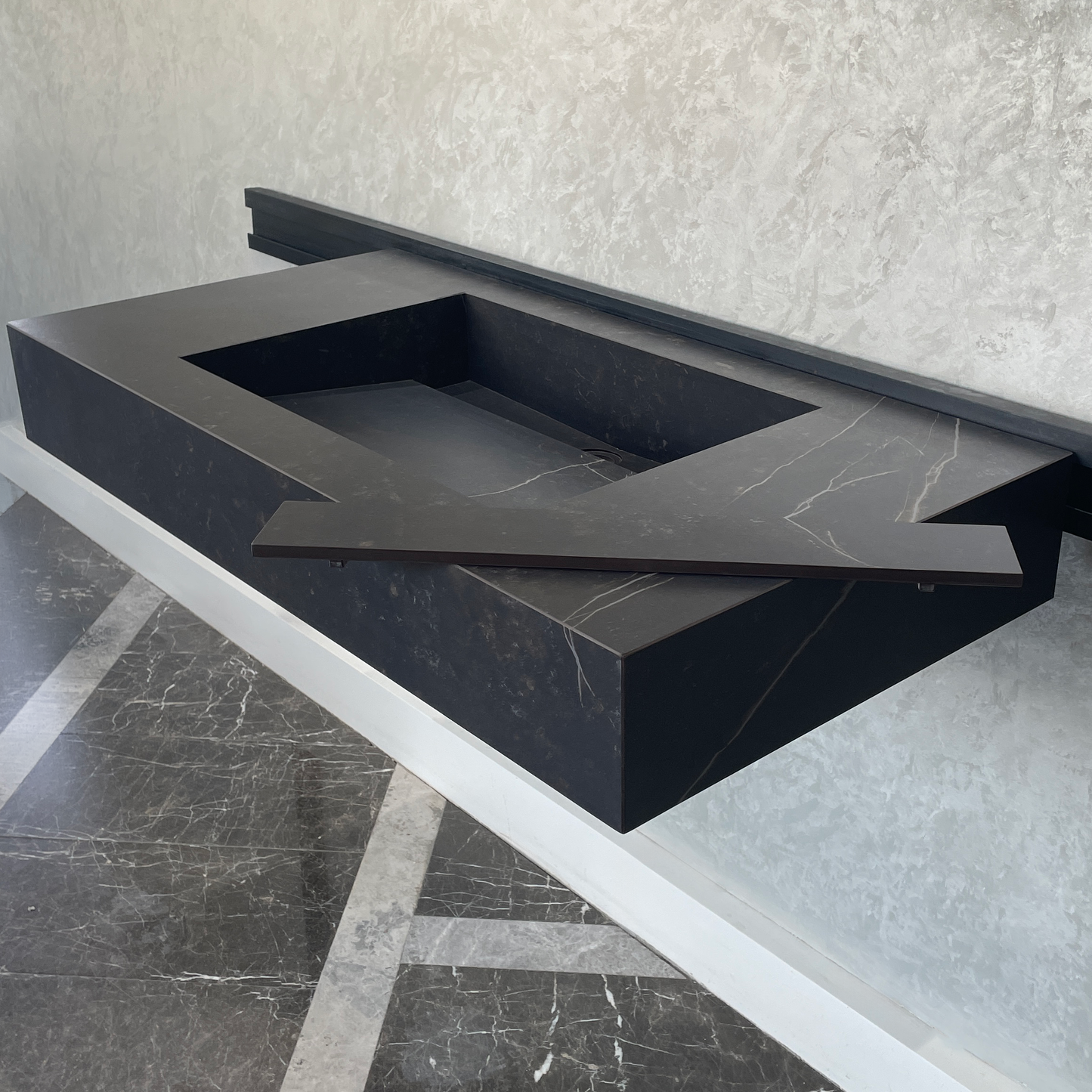 Handcrafted Custom Dekton Kelya Porcelain Bathroom Sink: Custom Vanity Top or Wall Mount (ES-075)