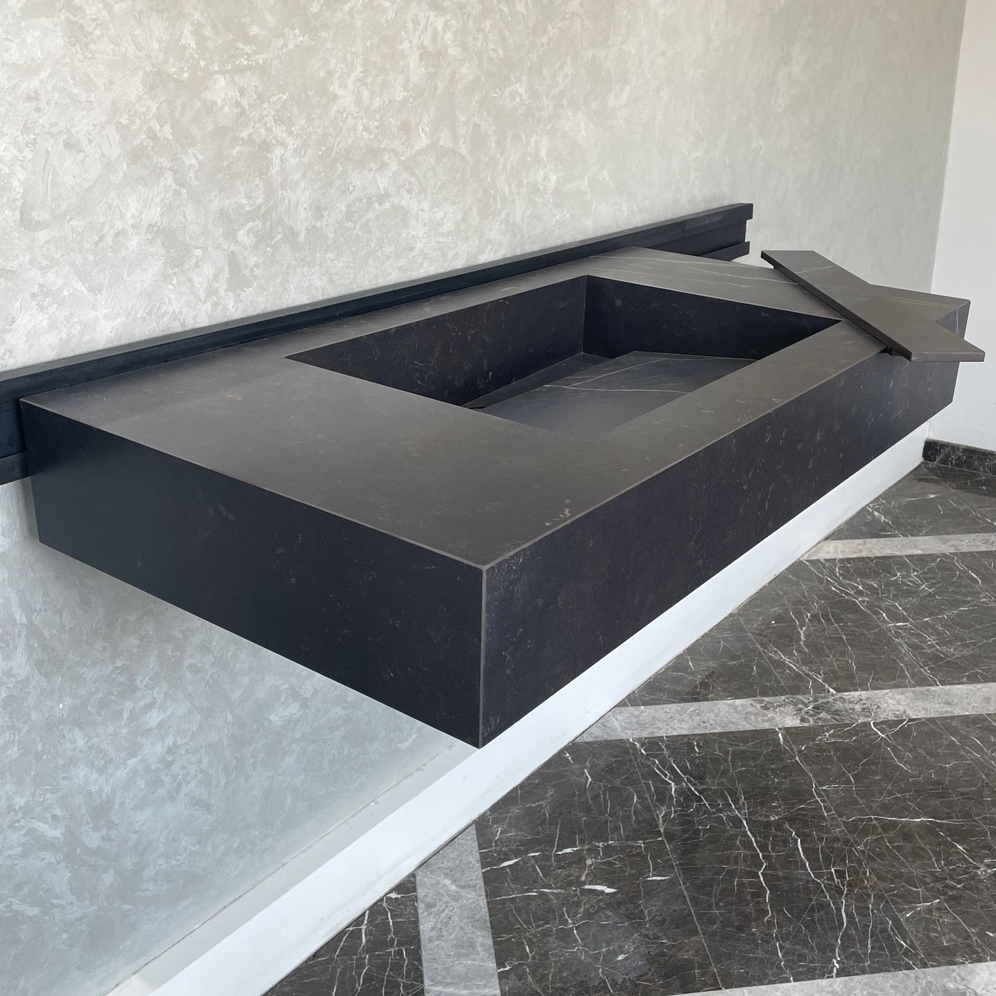 Handcrafted Custom Dekton Kelya Porcelain Bathroom Sink: Custom Vanity Top or Wall Mount (ES-075)