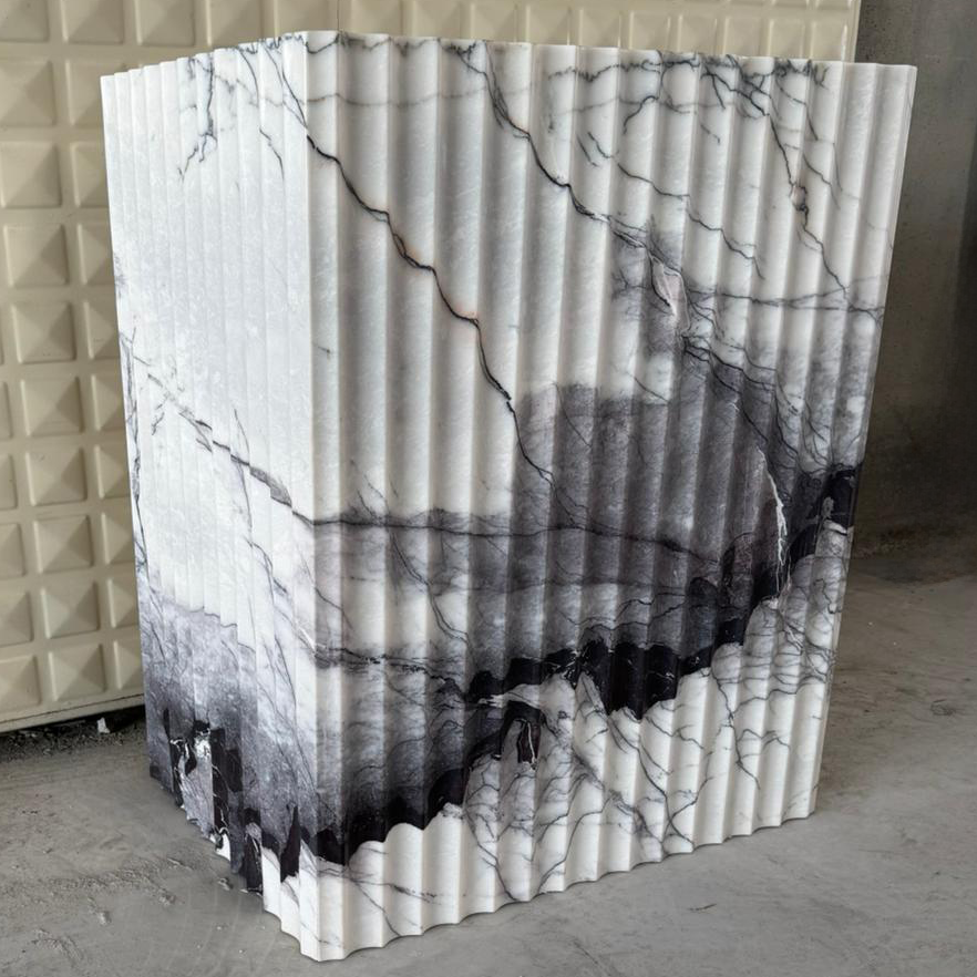 READY TO SHIP! Handcrafted Lilac Marble Pedestal Sink, Free-Standing Bathroom Vanity (NS-220)