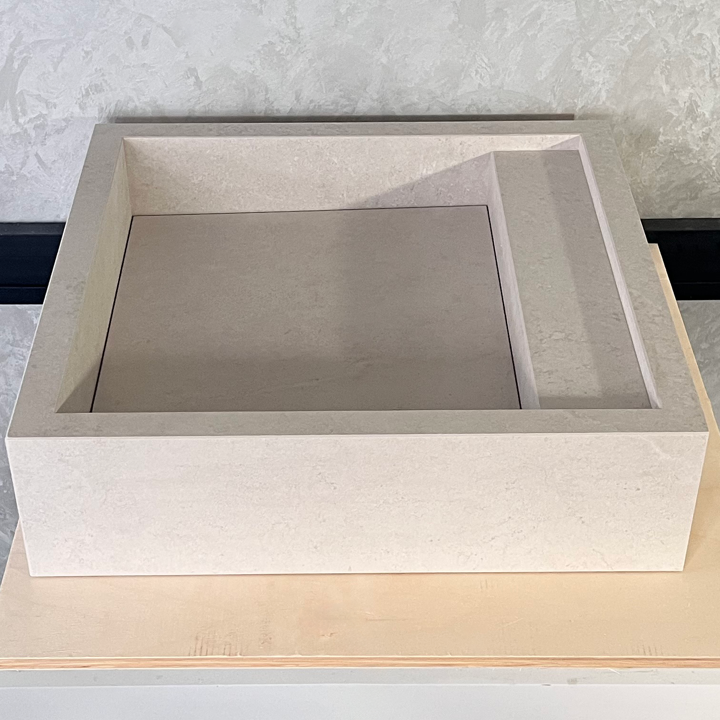 Handmade Infinity Chianca Di Ostuni Porcelain Sink: Marble Look, Custom Bathroom Vanity (ES-048)