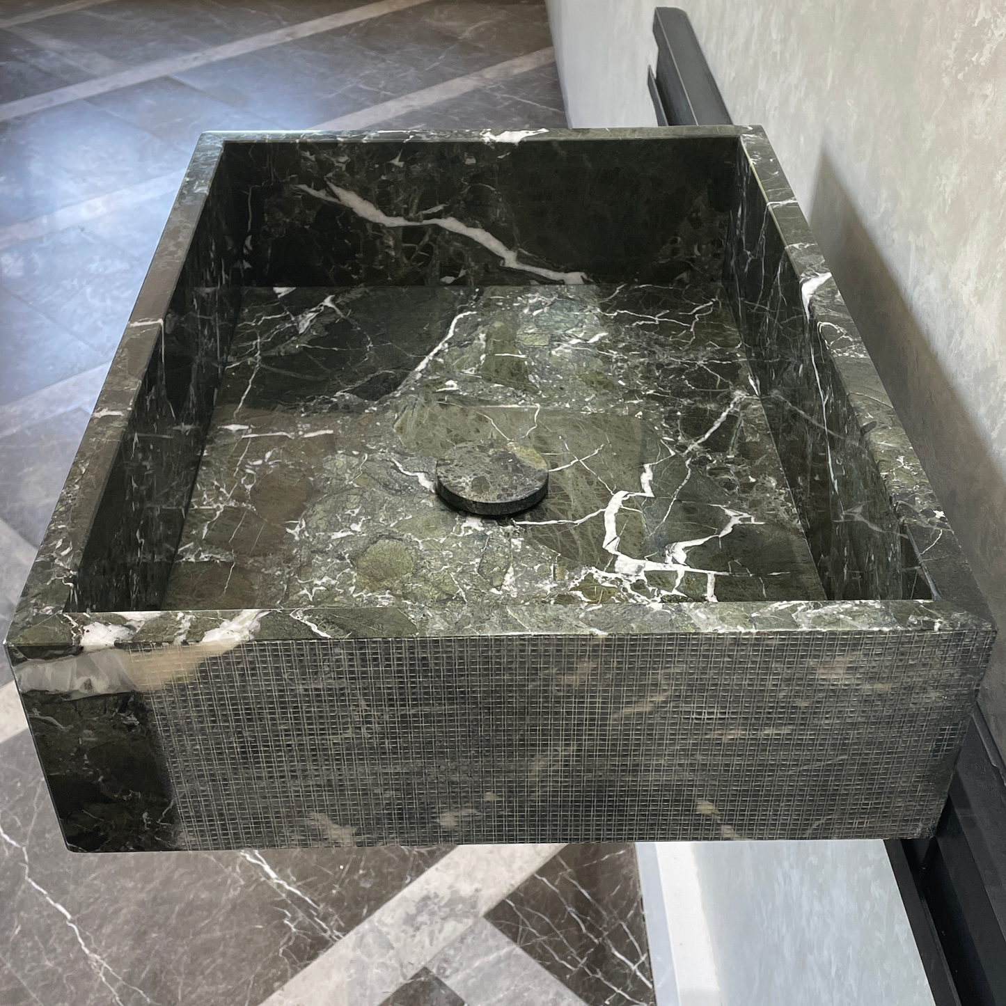 Handmade Teos Green Marble Sink: Custom Vanity Top (NS-043)