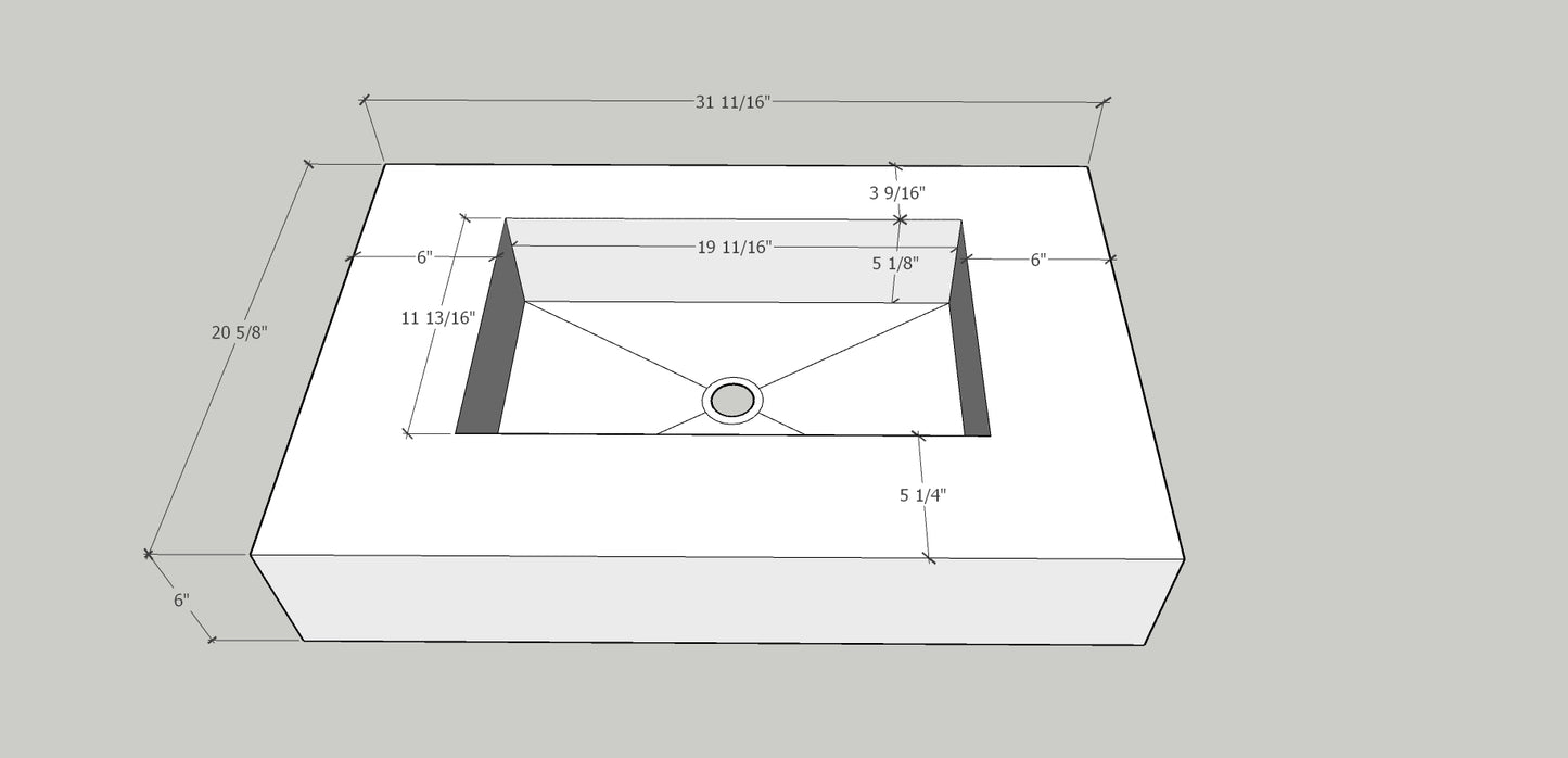 Handmade Lamar Marquina Porcelain Sink: Customizable Modern Bathroom Basin (ES-052)